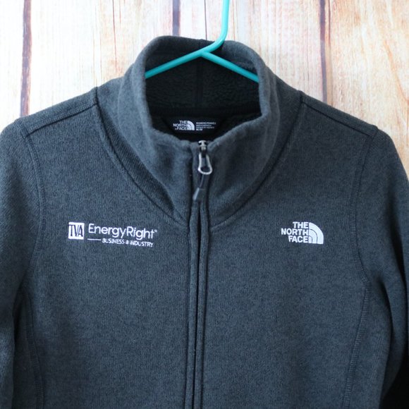 The North Face Sweater Womens Medium Dark Gray Fleece Jacket Coat Heavyweight - Picture 2 of 10